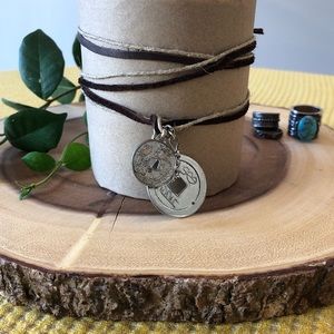 Leather boho gladiator wrap bracelet or anklet